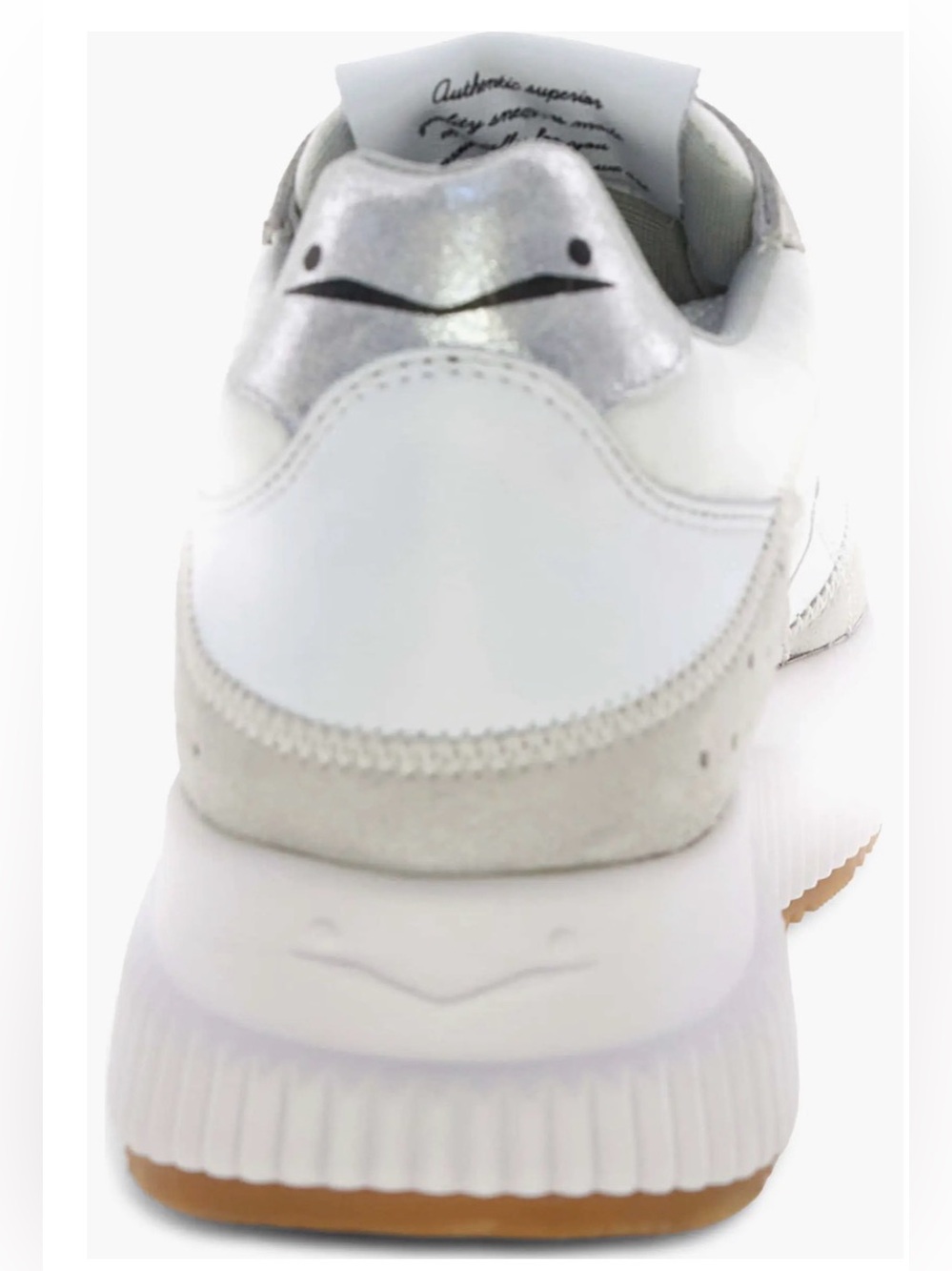 NWT VOILE BLANCHE Lana Fresh Metallic Sneaker in Ice-White - Picture 6 of 16